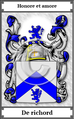 De richord Family Crest Download (JPG) Book Plated - 600 DPI